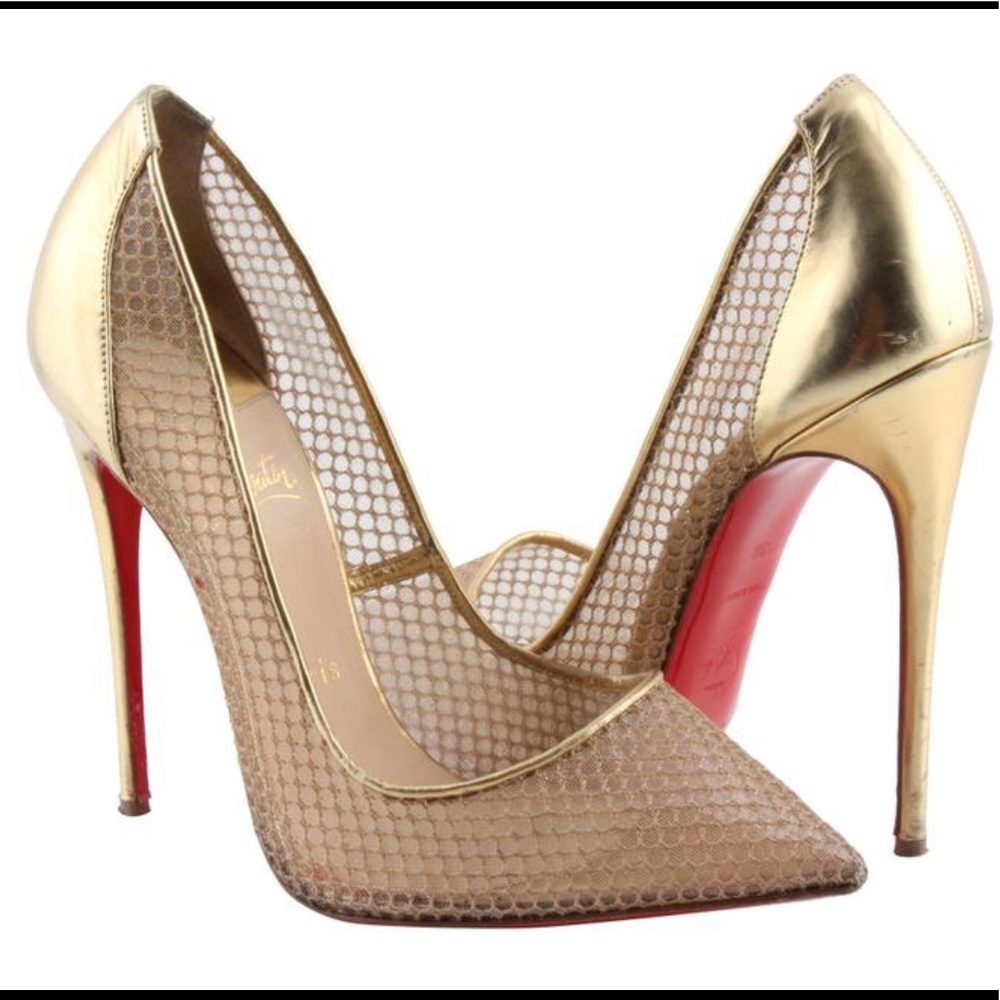 Christian Louboutin Follies Resille 120 Fishnet Pumps